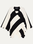 PORTIA cape Black and Ivory Stripe - Lesley Evers-Accessories-cape-cardigan