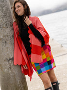 PORTIA cape Strawberry Stripe - Lesley Evers - Accessories - cape - cardigan