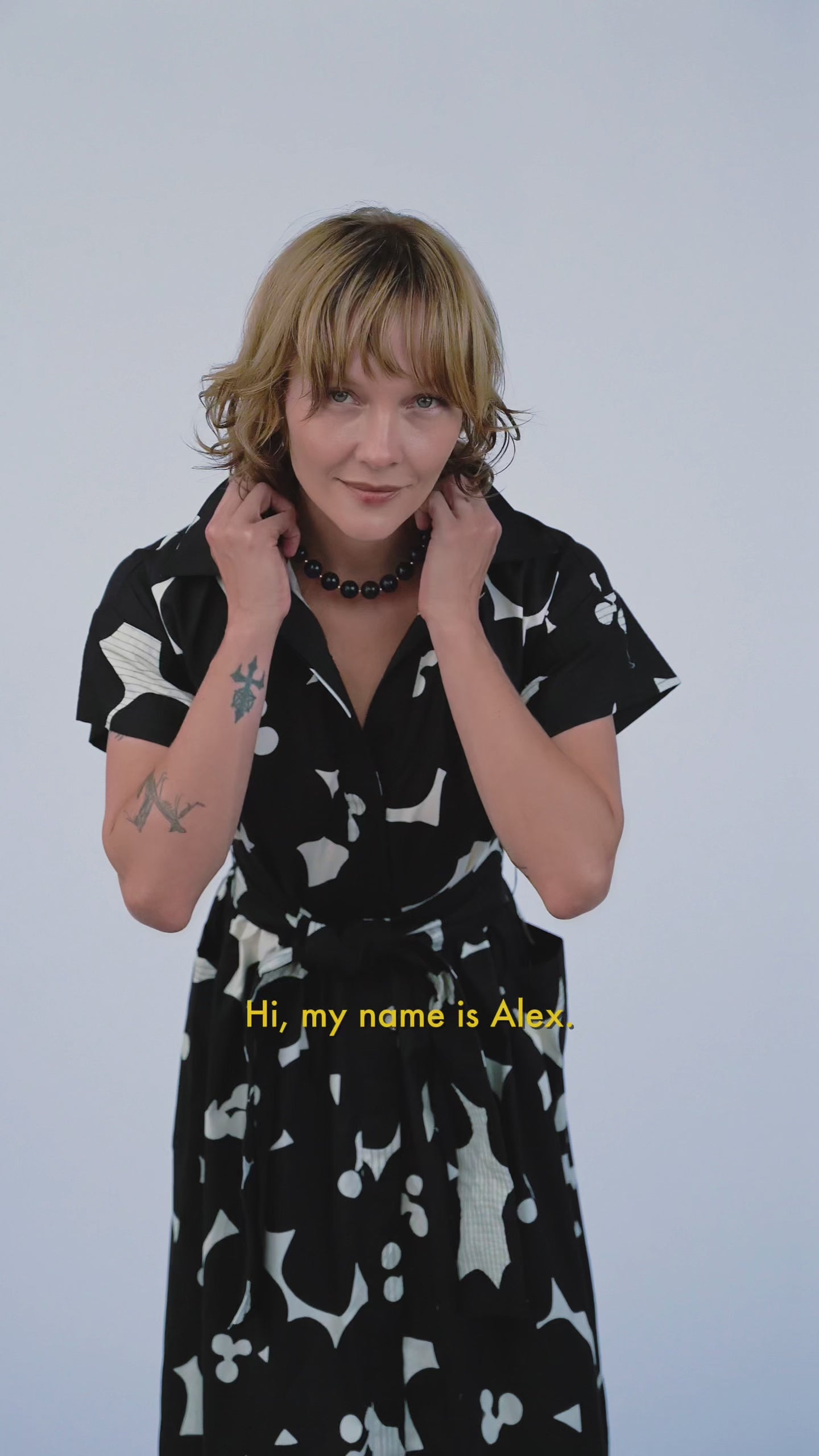 HEIDI dress Jumbo Blooms Black & Ivory – Lesley Evers