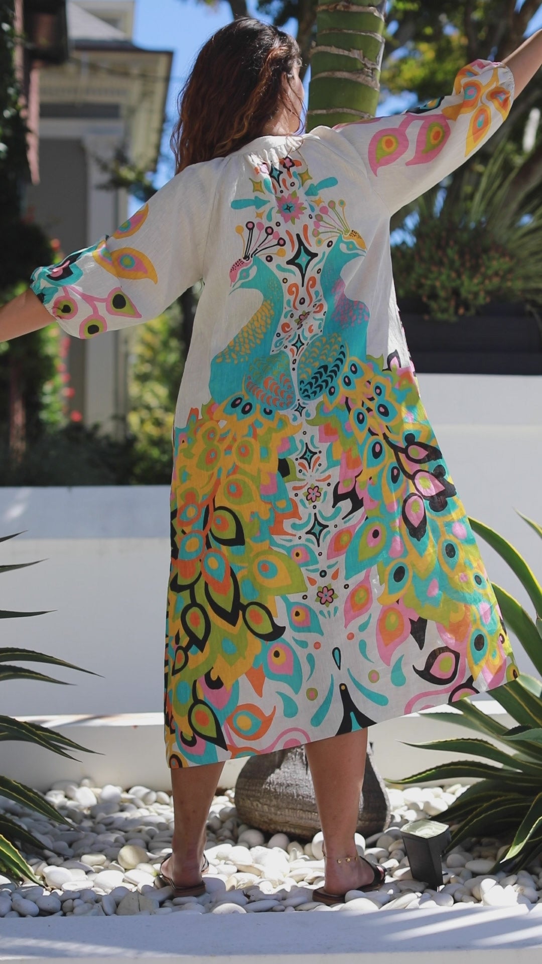 HENRIETTA dress Peacock Natural – Lesley Evers