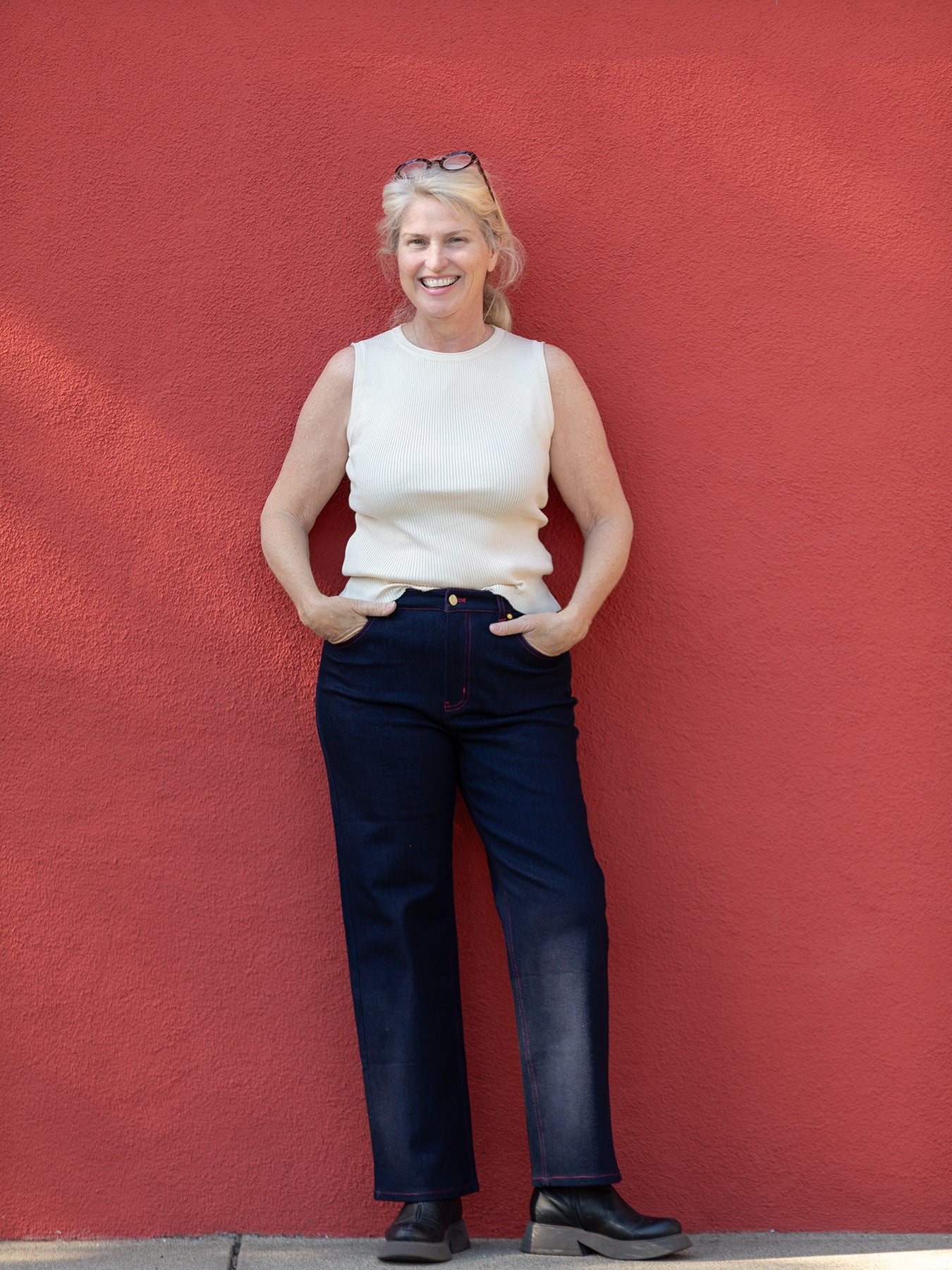 QUINN jeans Indigo Denim - Lesley Evers - blue pant - Bottoms - cotton pants