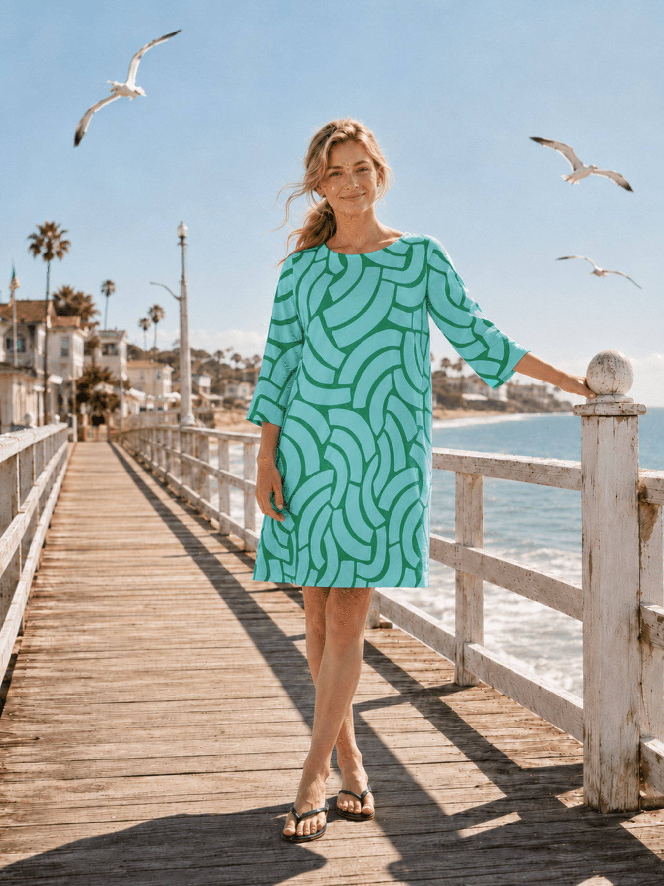 RACHEL dress Swoops Green - Lesley Evers - new - rachel - Shop