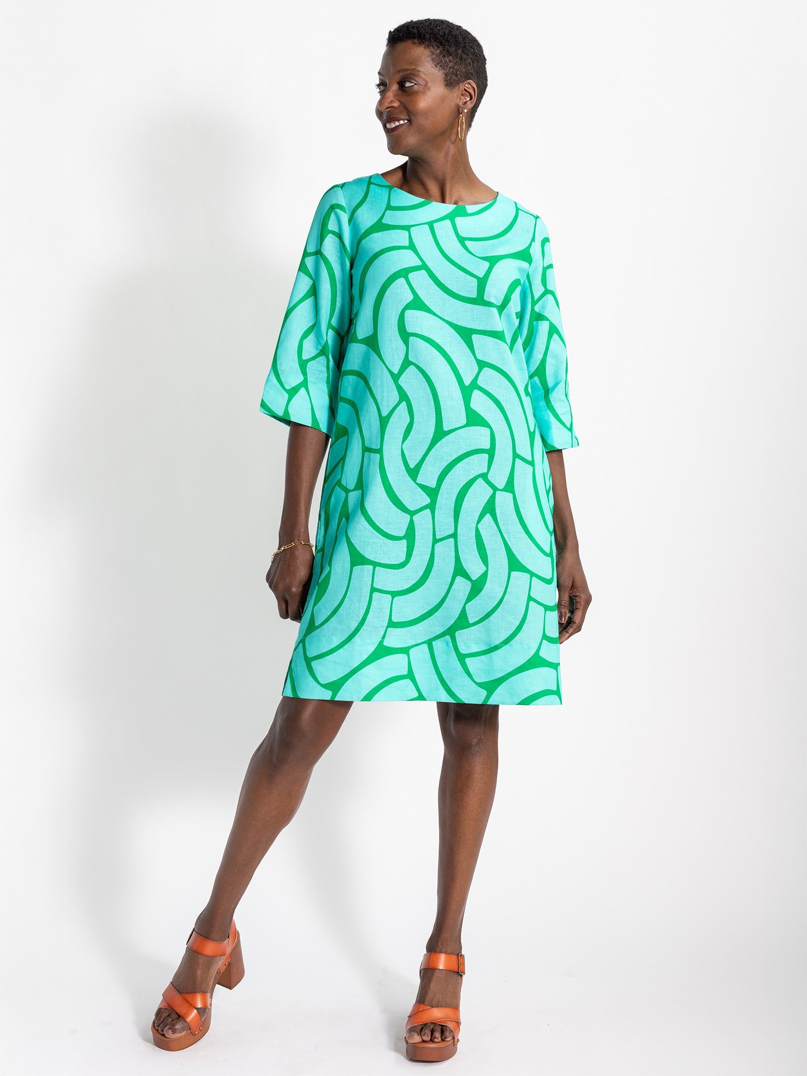 RACHEL dress Swoops Green - Lesley Evers - new - rachel - Shop