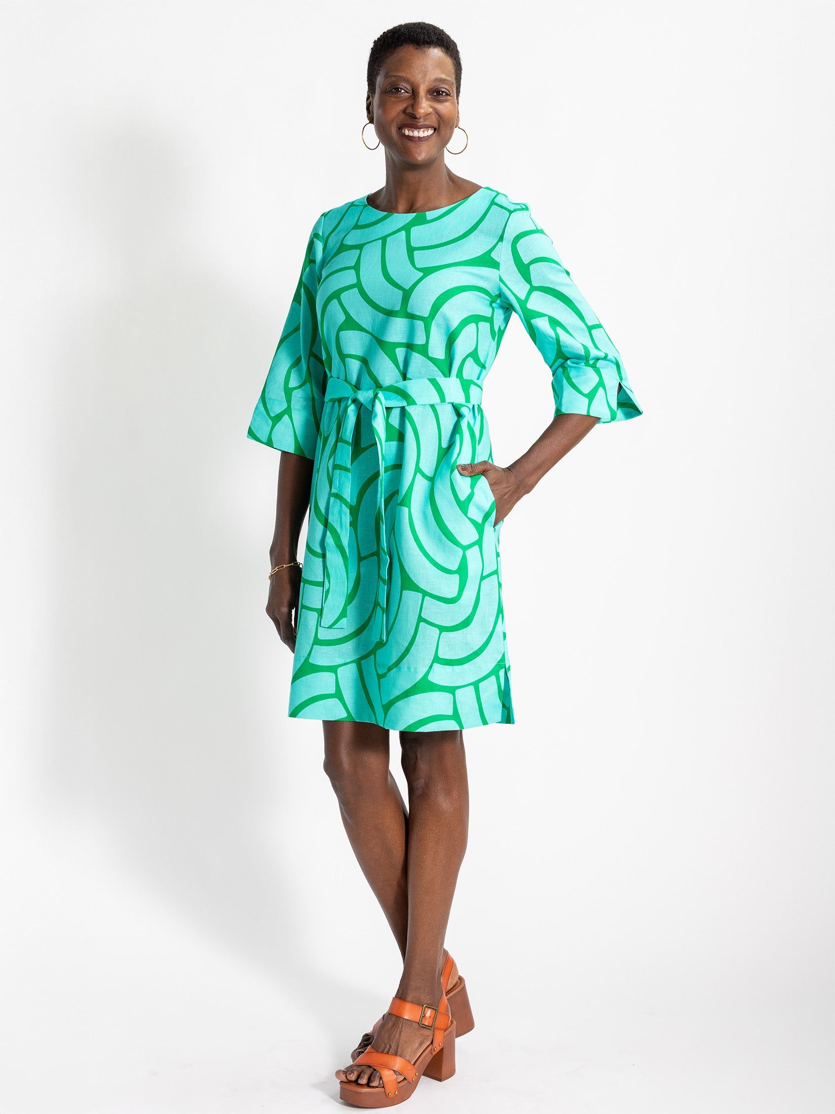 RACHEL dress Swoops Green - Lesley Evers - new - rachel - Shop