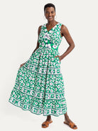 REBECCA dress Garden Wall Green - Lesley Evers-dress-easter dress-new