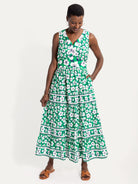 REBECCA dress Garden Wall Green - Lesley Evers-dress-easter dress-new