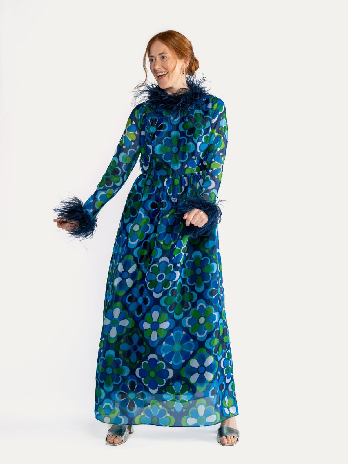 REGINA dress Jubilee Blue - Lesley Evers-Dress-gown-jubilee