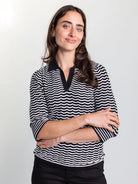 REMI knit top Black and White Scallop - Lesley Evers - knit - knitwear - Shop