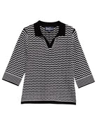 REMI knit top Black and White Scallop - Lesley Evers - knit - knitwear - Shop