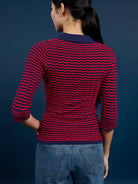 REMI knit top Navy and Red - Lesley Evers - knit - knitwear - new