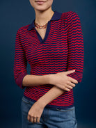 REMI knit top Navy and Red - Lesley Evers - knit - knitwear - new