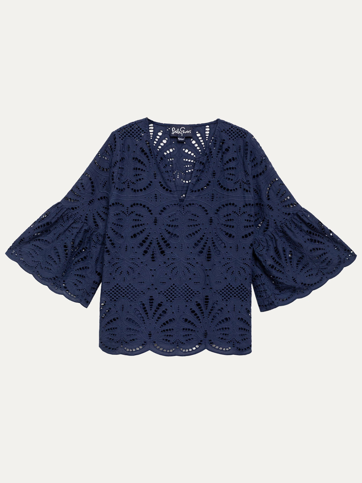 ROSALIE blouse Navy Eyelet - Lesley Evers-new-service_blocked-Shop