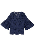 ROSALIE blouse Navy Eyelet - Lesley Evers - Shop - Shop/All Products - Shop/Separates