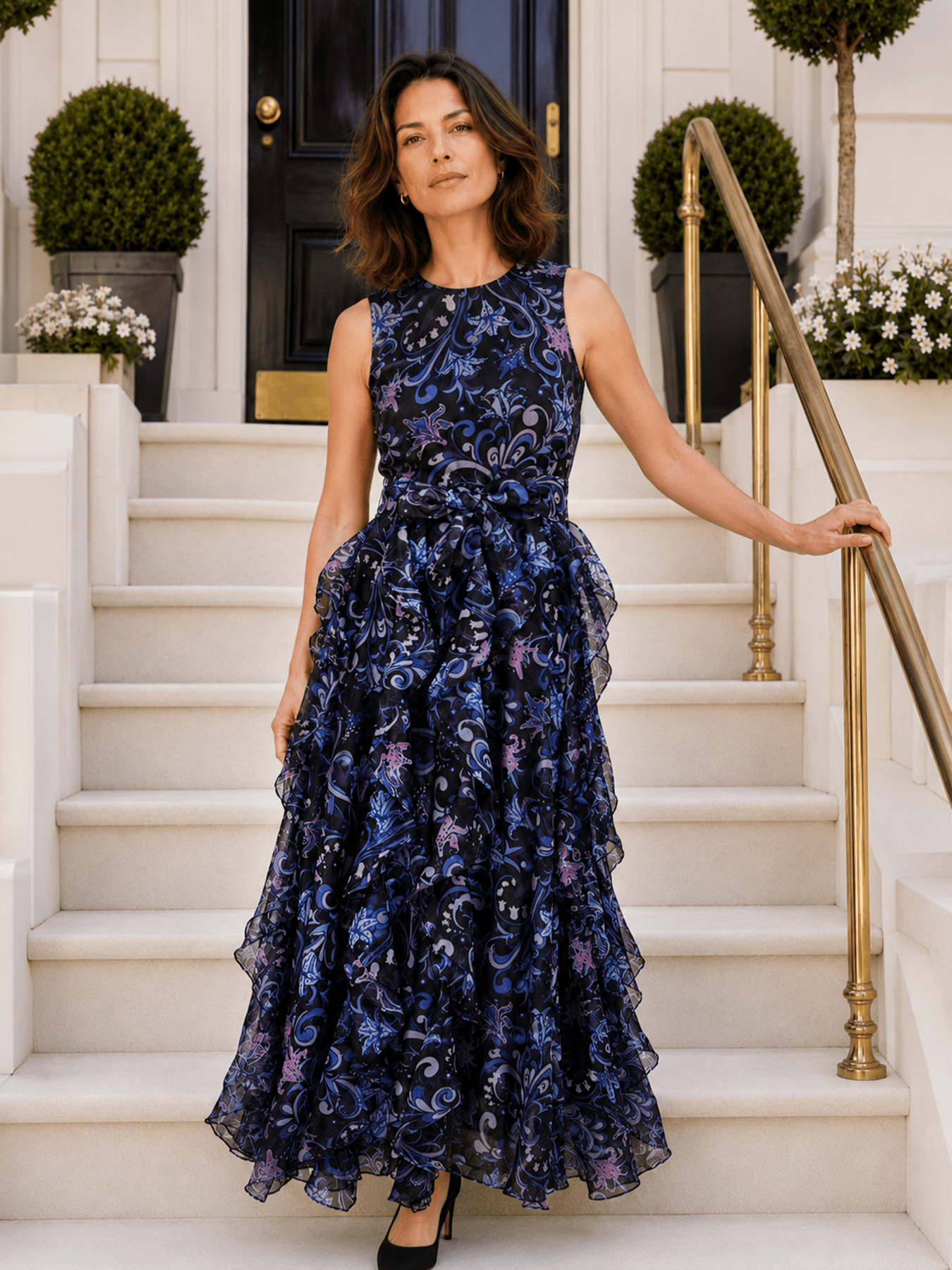 ROSALIND dress Lily Bouquet Purple - Lesley Evers-Dress-formal-gown