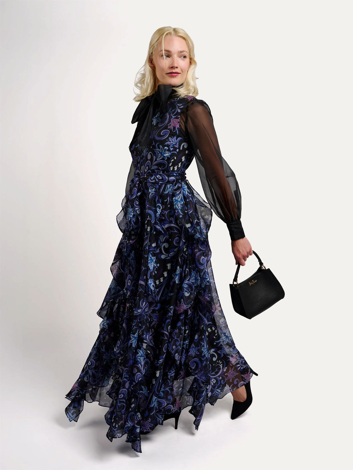 ROSALIND dress Lily Bouquet Purple - Lesley Evers-Dress-formal-gown
