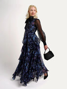 ROSALIND dress Lily Bouquet Purple - Lesley Evers-Dress-formal-gown