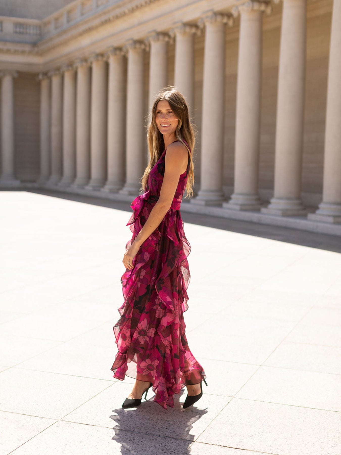 ROSALIND dress Wild Bloom Magenta – Lesley Evers