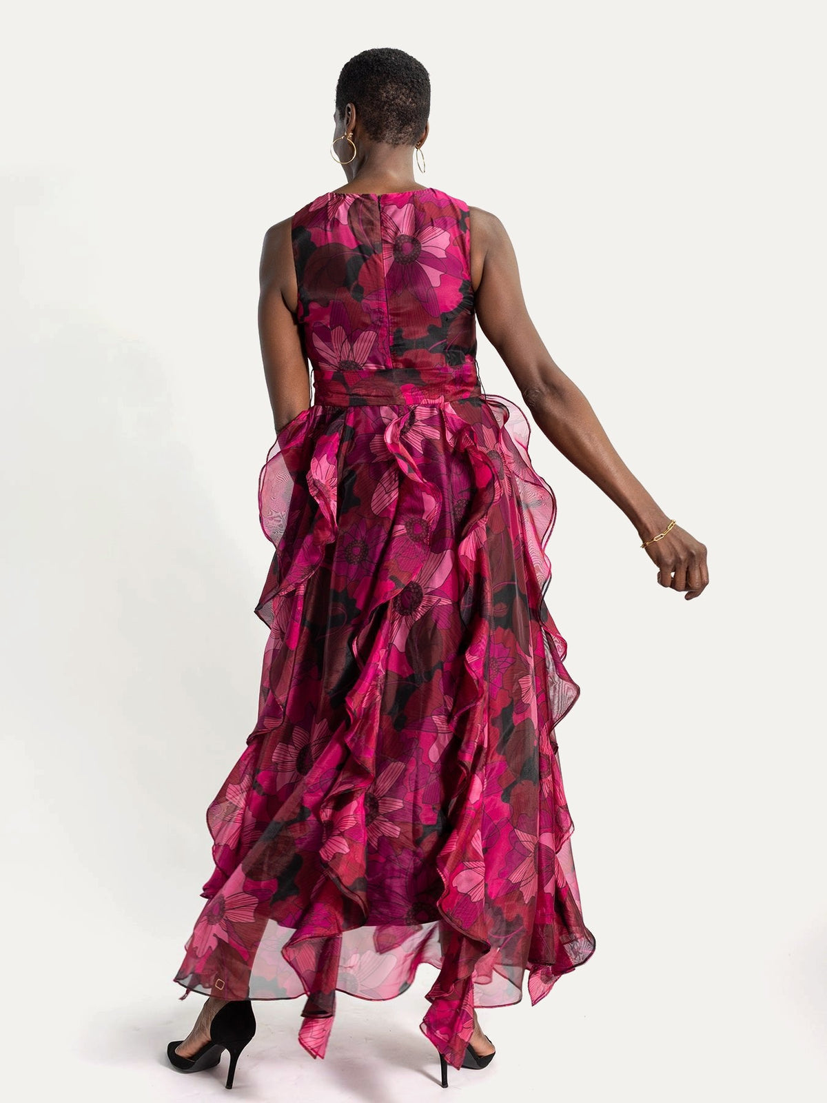 ROSALIND dress Wild Bloom Magenta - Lesley Evers-Dress-formal-gown