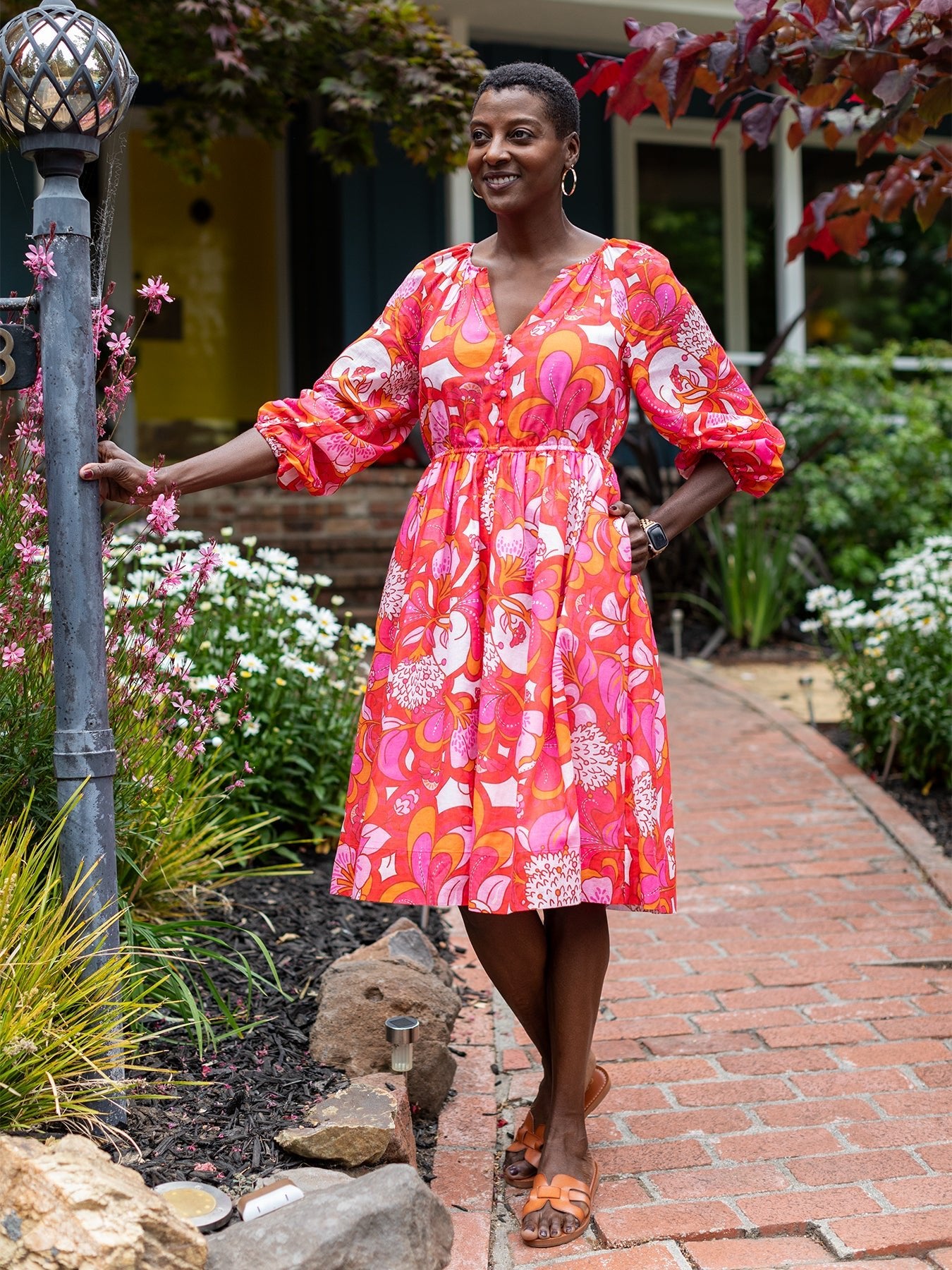 SABINE dress Flourish Pink – Lesley Evers