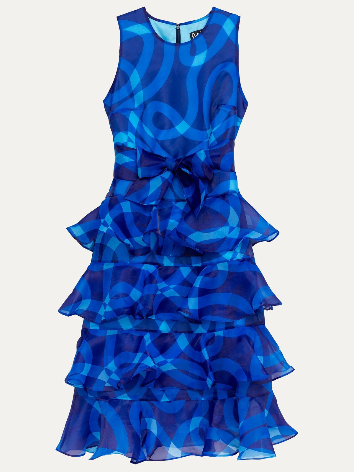 SASHA dress Ribbon Blue - Lesley Evers-Dress-gown-Shop