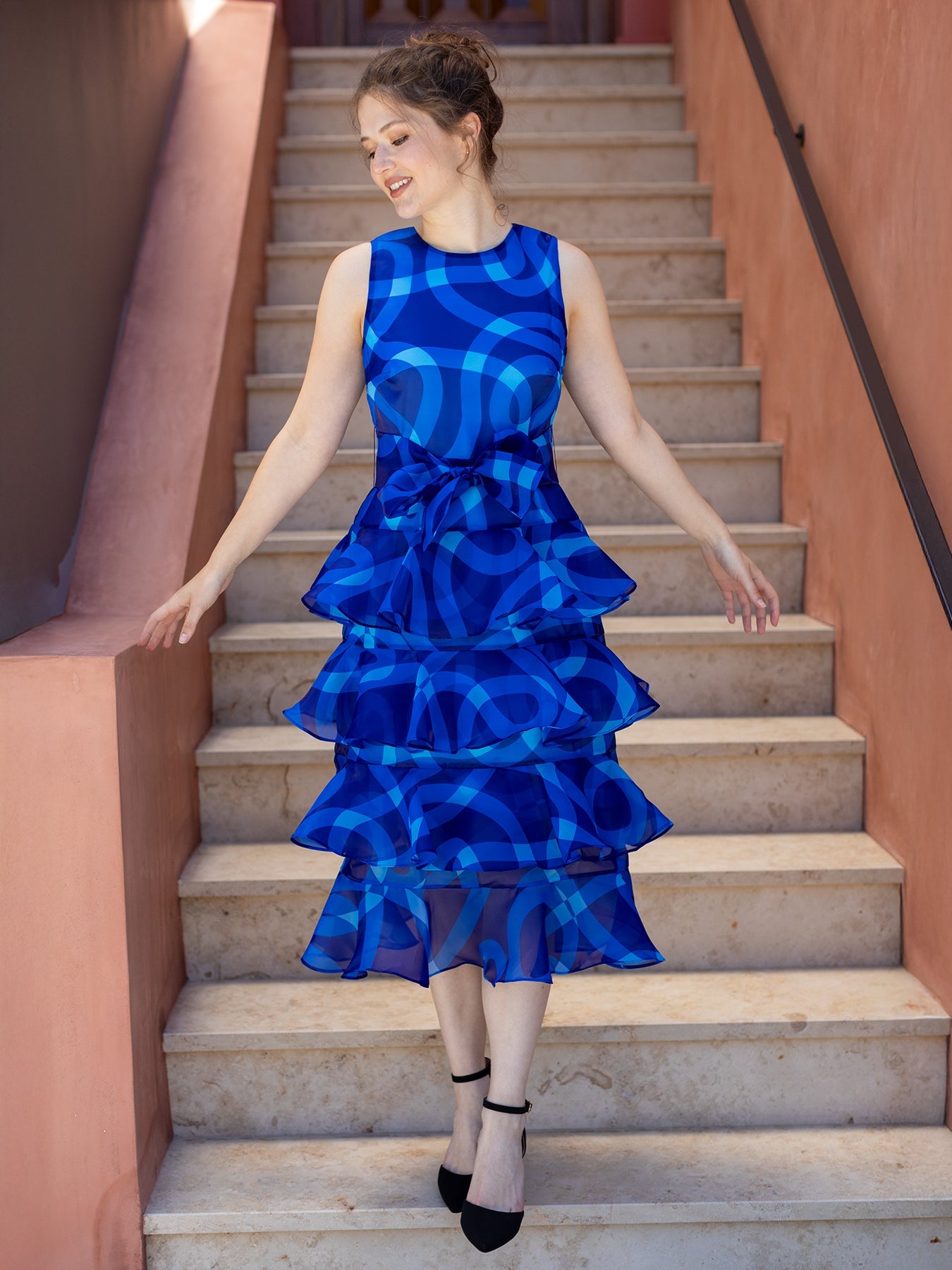 SASHA dress Ribbon Blue – Lesley Evers