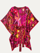 SERENA silk caftan Bonanza Red - Lesley Evers-bonanza-BONANZA red-chic silk