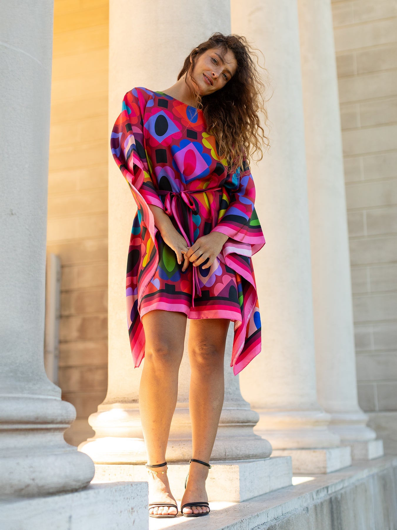 SERENA silk caftan Gems Garnet - Lesley Evers - chic silk - Gems - gems garnet