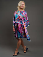 SERENA silk caftan Shakalaka Lilac - Lesley Evers - chic silk - lavendar - lavender