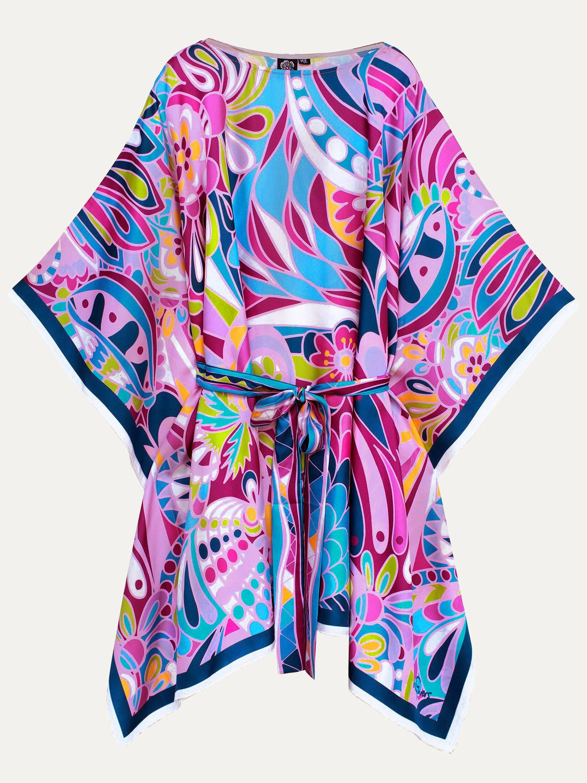 SERENA silk caftan Shakalaka Lilac - Lesley Evers-chic silk-lavendar-lavender