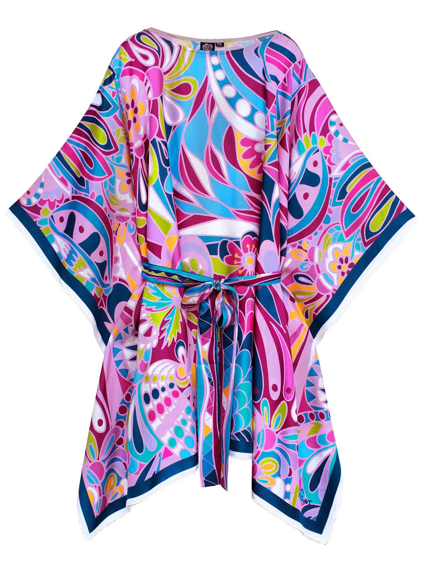 SERENA silk caftan Shakalaka Lilac – Lesley Evers
