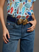 SHELLS Belt Buckle with Pink Dots Belt Strap - Lesley Evers - Accessories - accessory - pebble