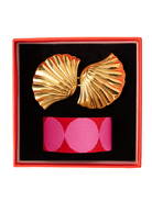 SHELLS Belt Buckle with Pink Dots Belt Strap - Lesley Evers - Accessories - accessory - pebble