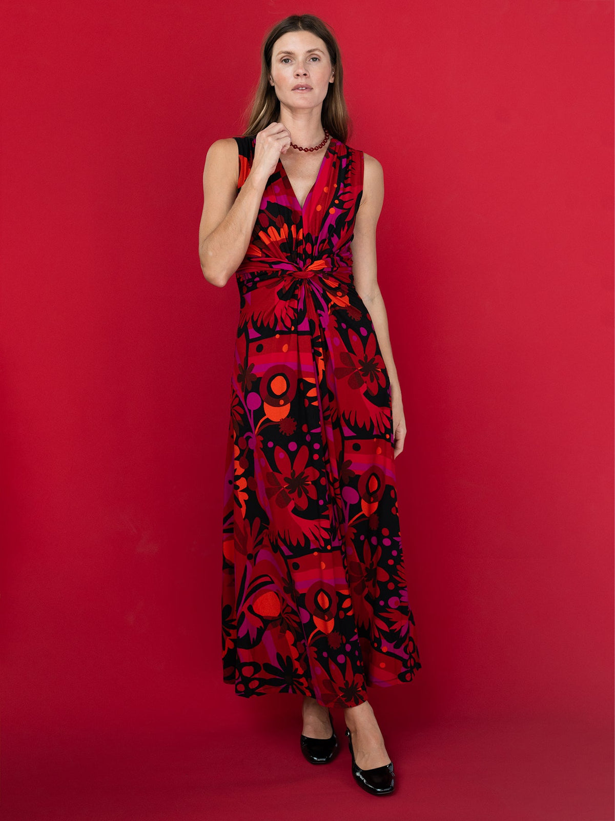 SIENNA dress Kalamazoo Red - Lesley Evers-Dress-Flower Power-Shop