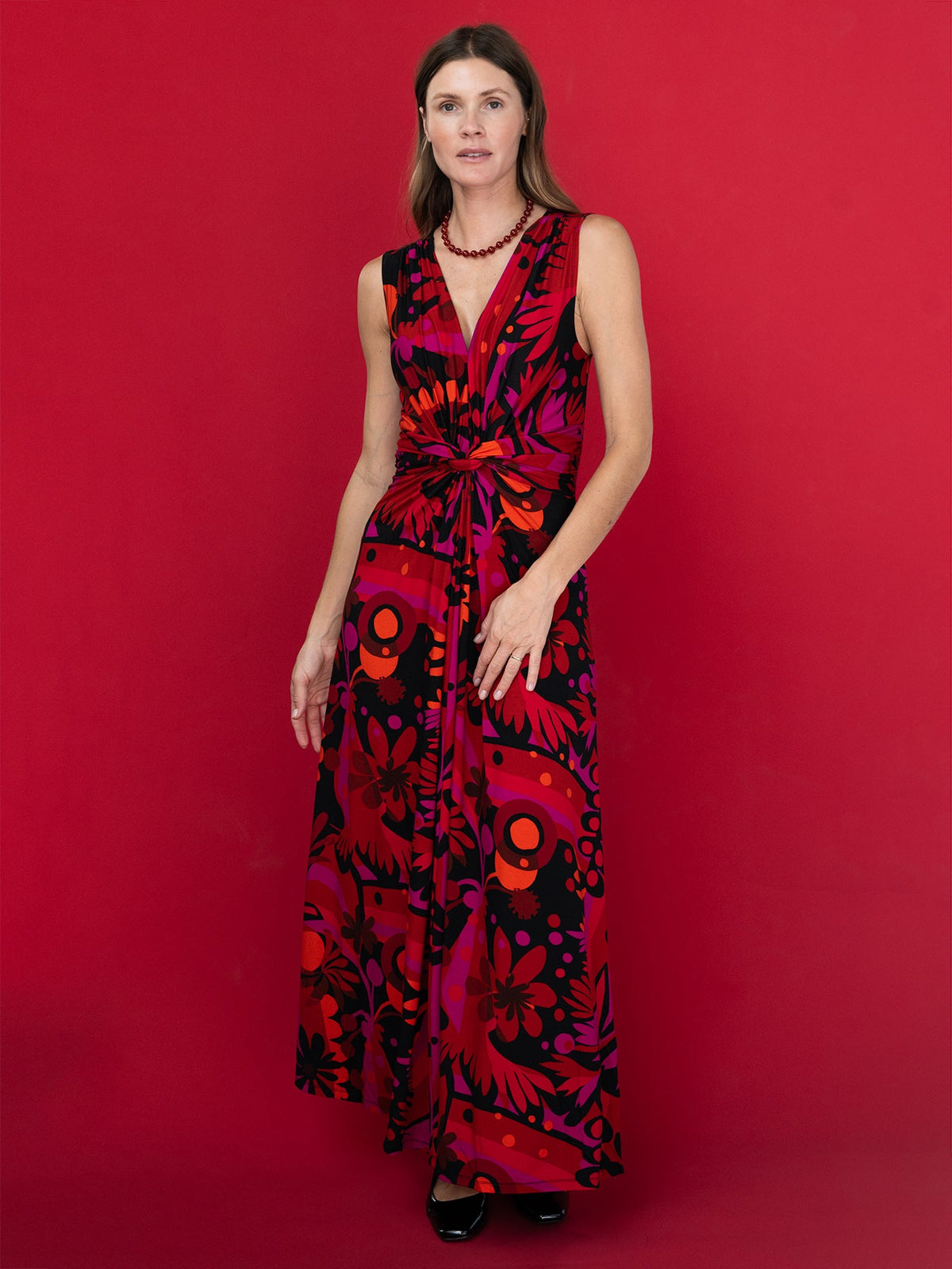 SIENNA dress Kalamazoo Red - Lesley Evers-Dress-Flower Power-Shop