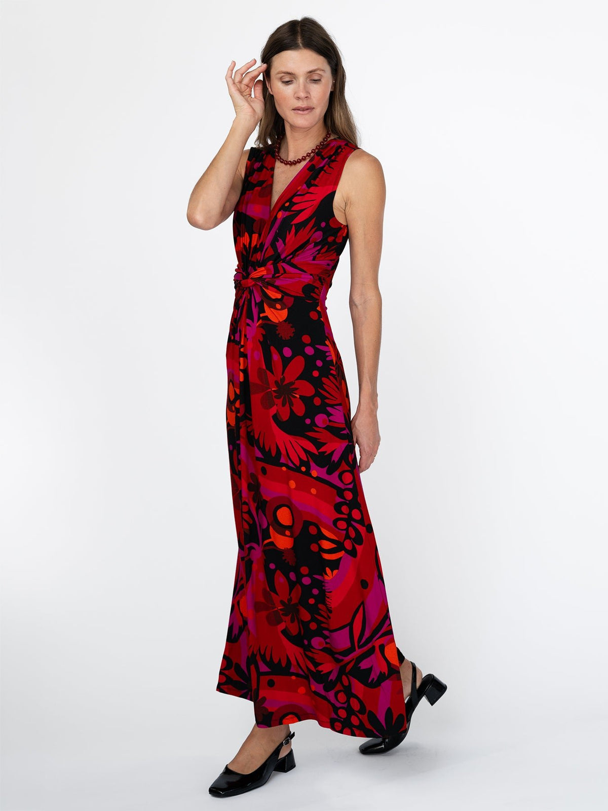 SIENNA dress Kalamazoo Red - Lesley Evers-Dress-Flower Power-Shop
