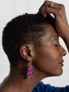 Silver Pebble Earrings Fuchsia - Lesley Evers - Accessories - accessory - pebble