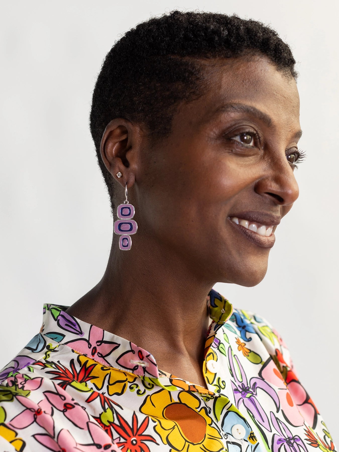 Silver Pebble Earrings Lilac - Lesley Evers - Accessories - accessory - pebble