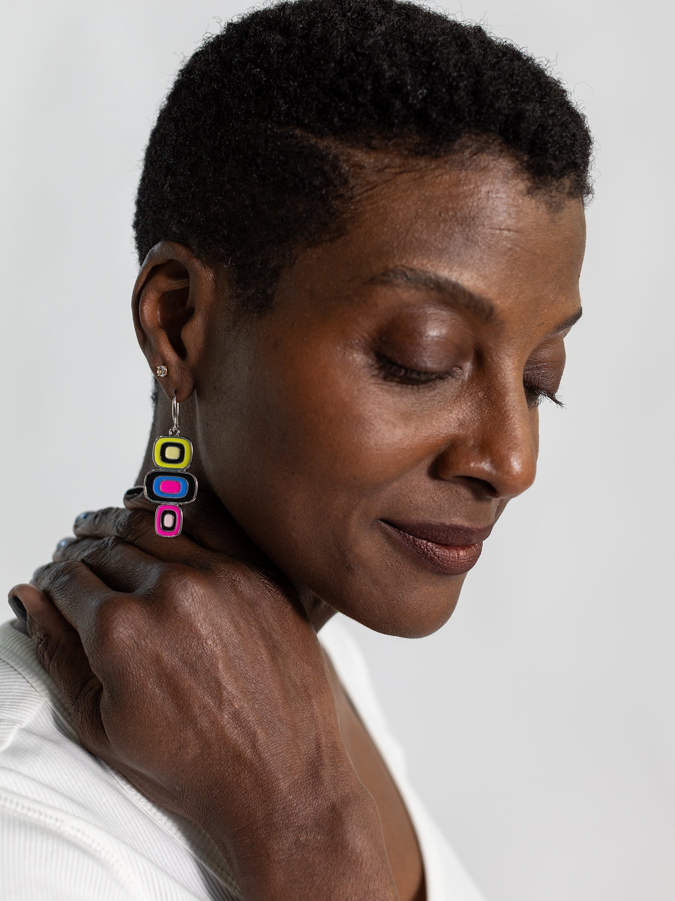 Silver Pebble Earrings Passionflower - Lesley Evers - Accessories - accessory - pebble