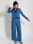 SIMONE blouse Beads Navy - Lesley Evers - 