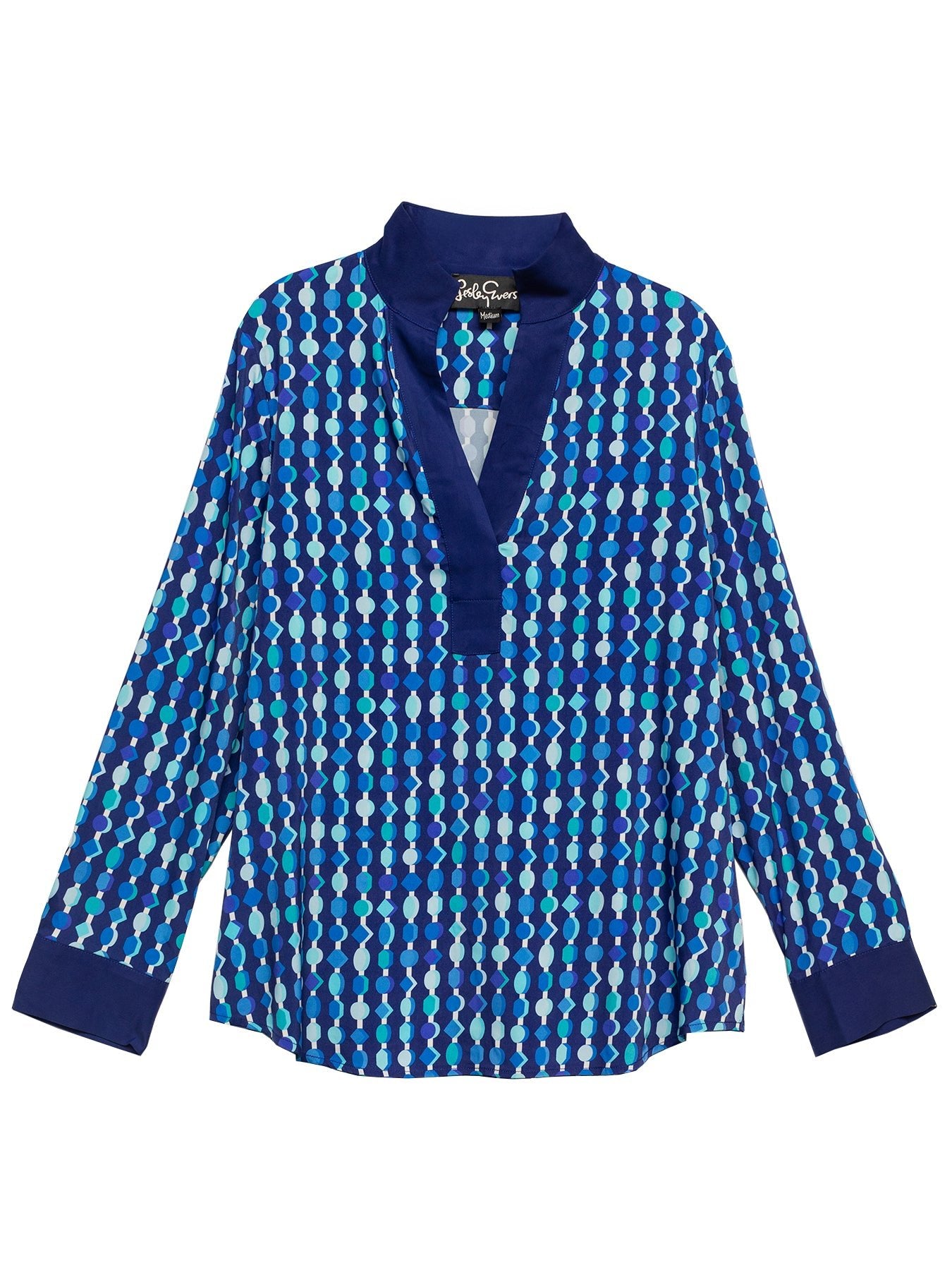 SIMONE blouse Beads Navy - Lesley Evers - 