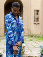 SIMONE blouse Beads Navy - Lesley Evers - 