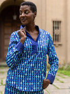 SIMONE blouse Beads Navy - Lesley Evers - 