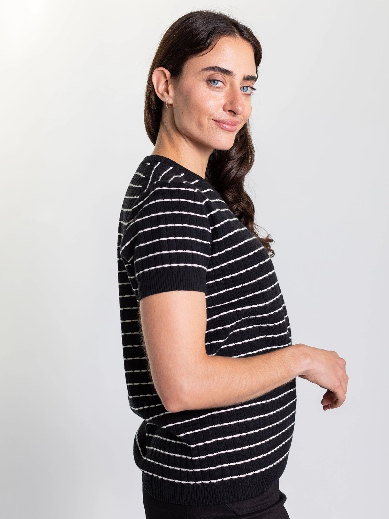 SKYLAR knit top Black and White - Lesley Evers - knit - knitwear - Shop