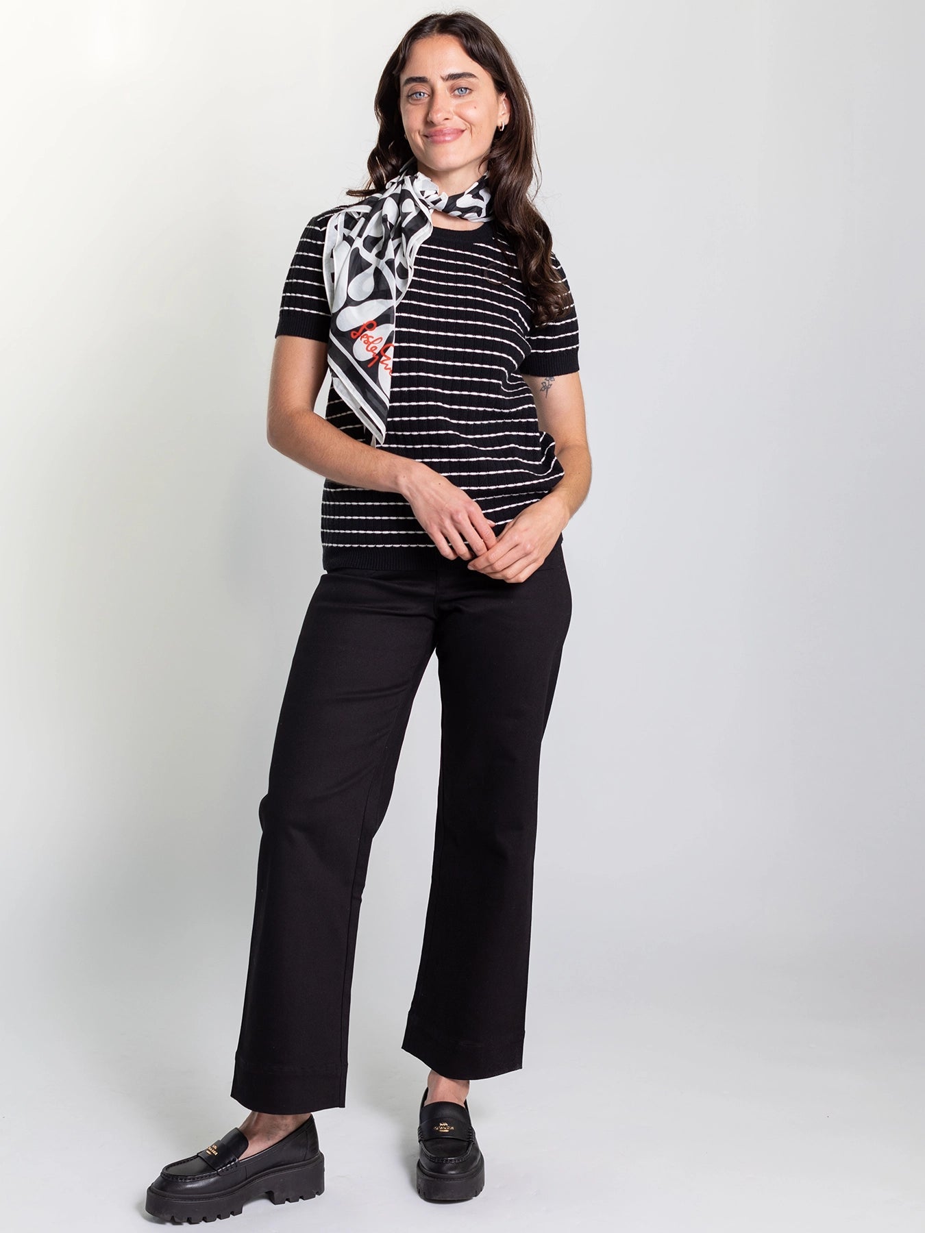 SKYLAR knit top Black and White - Lesley Evers - knit - knitwear - Shop