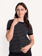 SKYLAR knit top Black and White - Lesley Evers-knit-knitwear-new