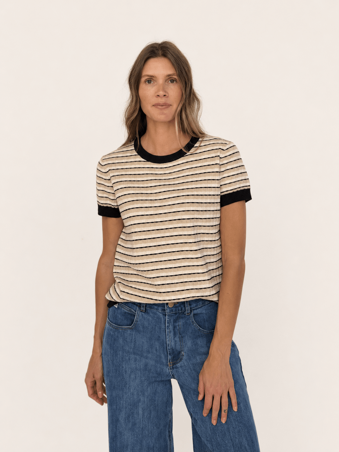 SKYLAR knit top Camel - Lesley Evers-knit-knitwear-new