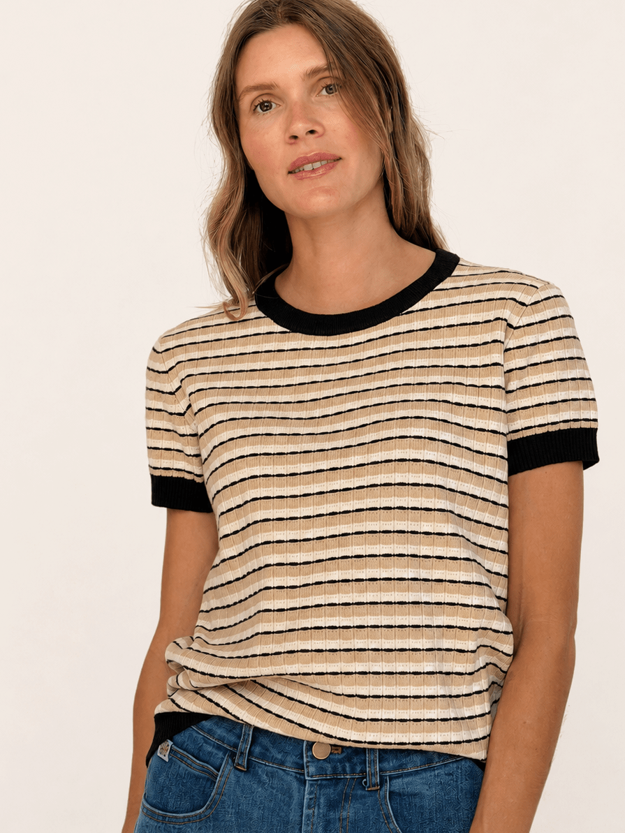 SKYLAR knit top Camel - Lesley Evers-knit-knitwear-new