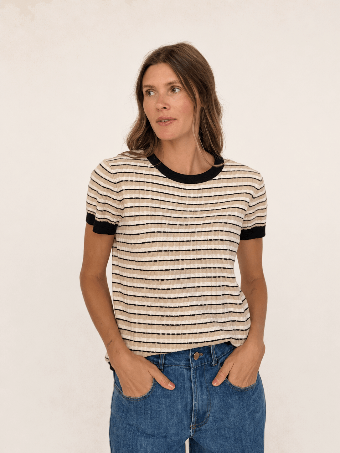 SKYLAR knit top Camel - Lesley Evers-knit-knitwear-new