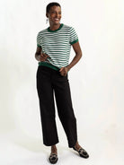 SKYLAR knit top Green and White - Lesley Evers-knit-knitwear-new
