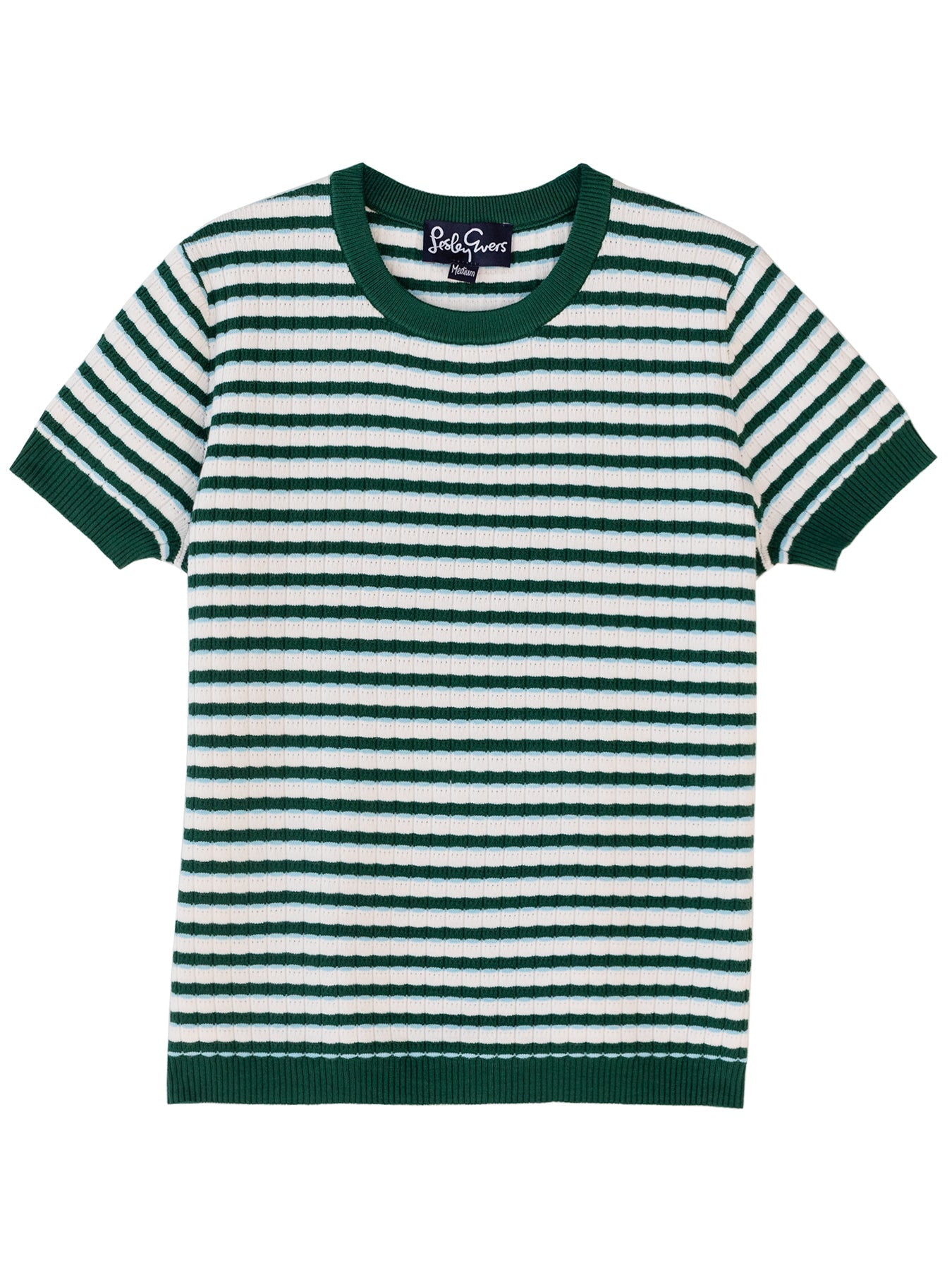 SKYLAR knit top Green and White - Lesley Evers - knit - knitwear - Shop